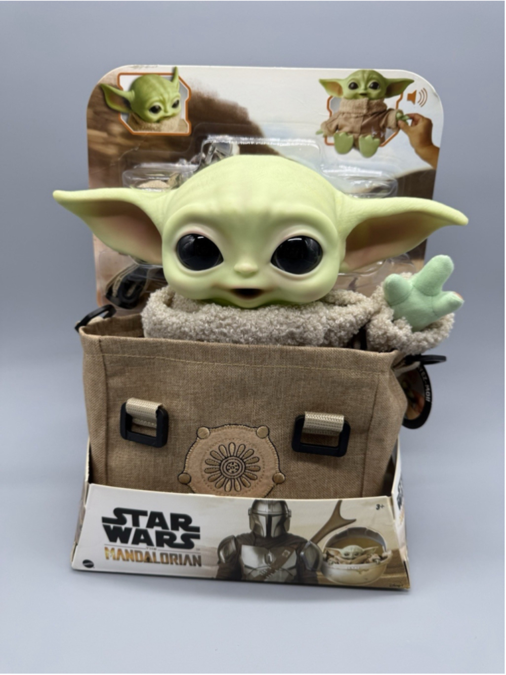 STAR WARS MANDALORIAN THE CHILD BABY YODA 11" TALKING PLUSH IN SATCHEL